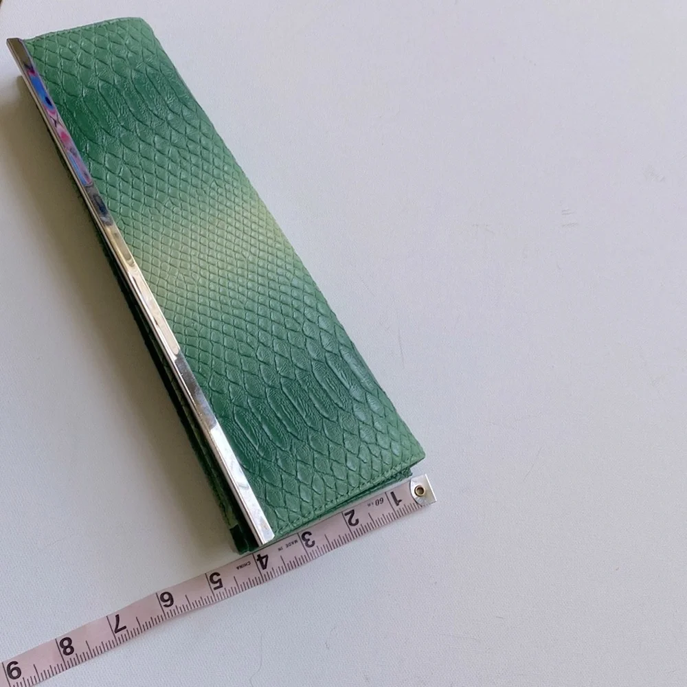 Python‎ asymmetrical green ombré clutch purse